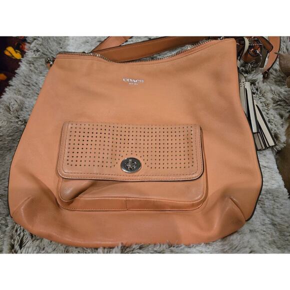 Handbags - Coach Legacy Courtenay Hobo Bag Coral Sand Perforated Leather